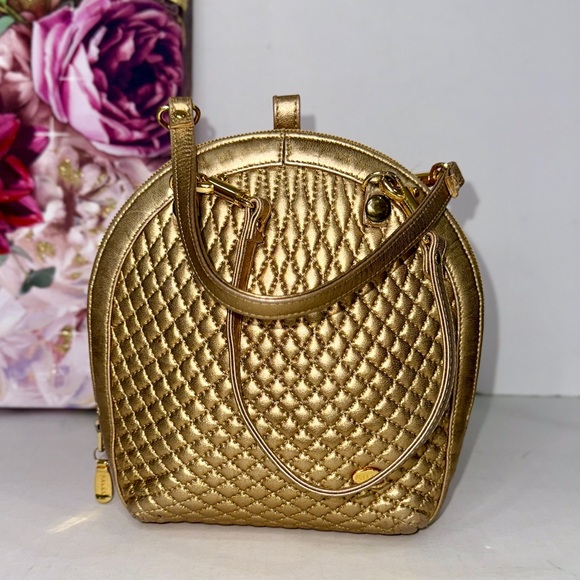 Bally Handbags - BALLY Quilted Gold Mini Handbag
